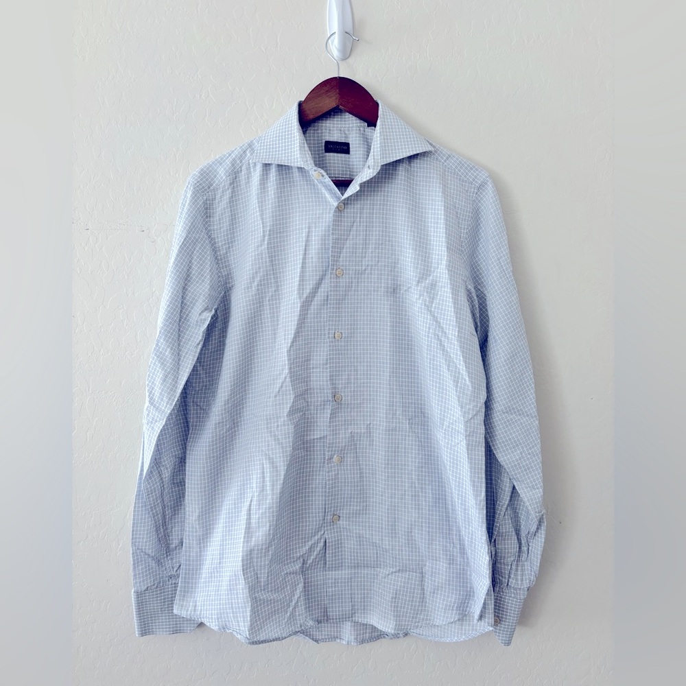 Valentino Roma Men's Blue Checkered Shirt